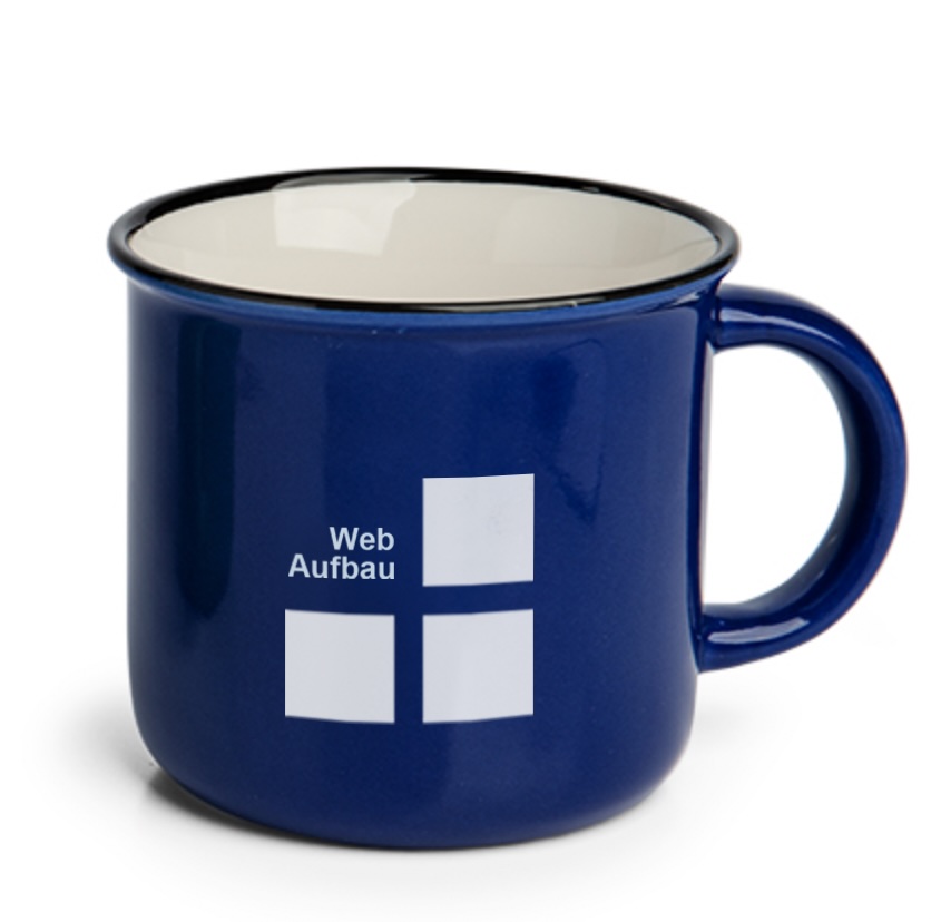 Nostalgietasse aus Keramik 350ml in Blau